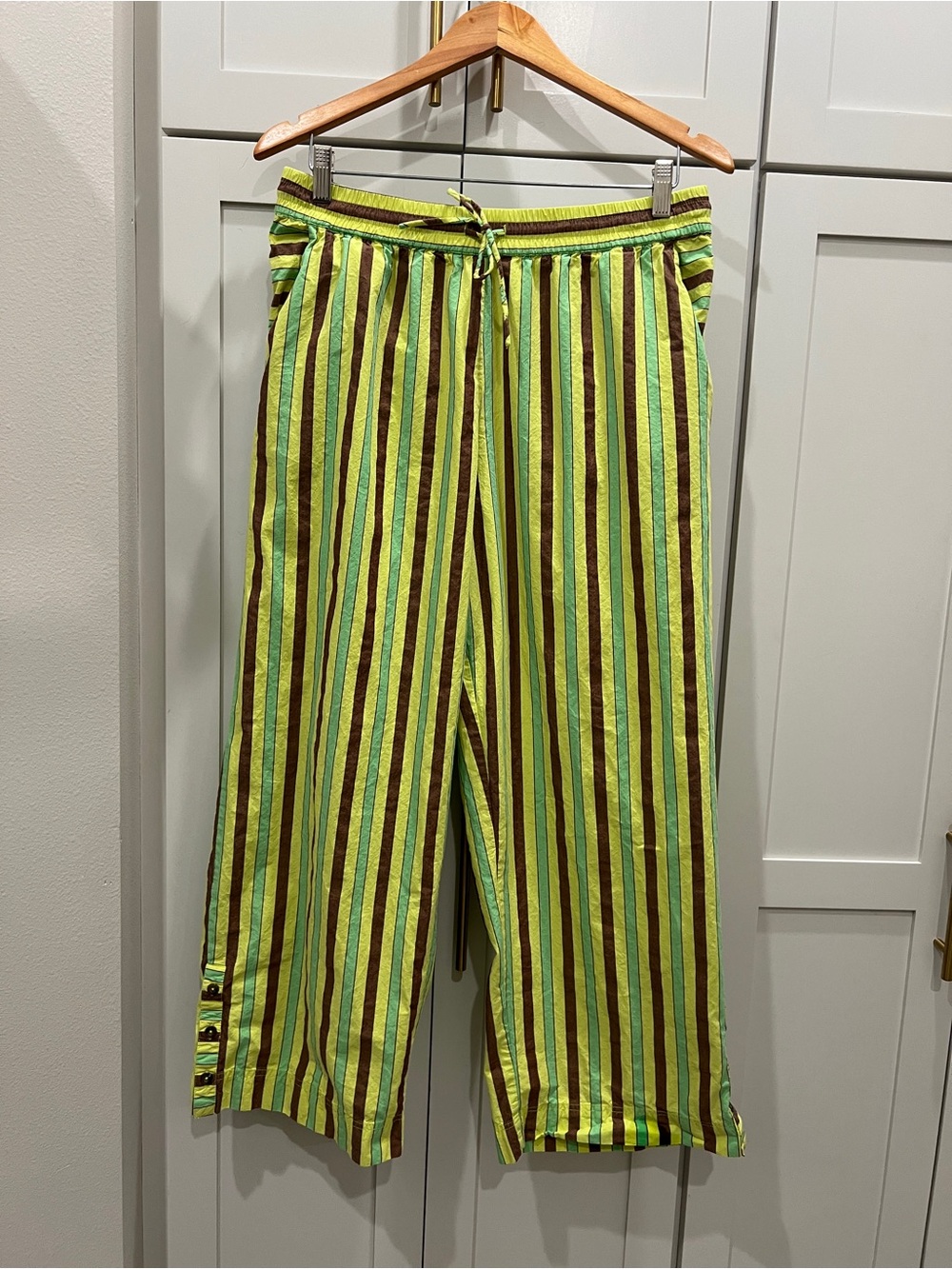 Damson Madder Ritik Trousers UK 16 US 12 Tropical Stripe Organic Cotton